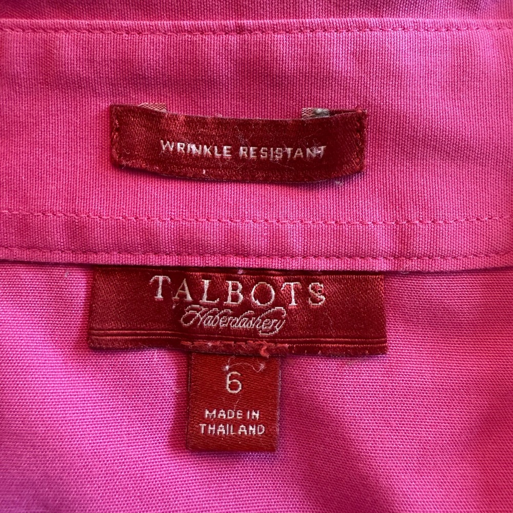Talbots Wrinkle Resistant Pink Cotton Shirt - Picture 2 of 16